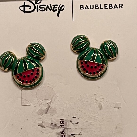 Mickey Mouse Disney BaubleBar Mickey Mouse Watermelon Stud Earrings (NEW) (w/ax) - Picture 7 of 14